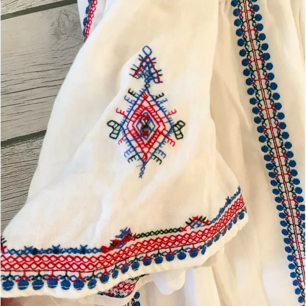 Orange Creek white boho babydoll top-medium - Picture 8 of 8